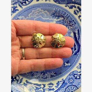 Gold Sand Dollar Earrings